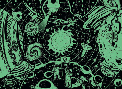 Ceaco - Glow in The Dark - Outer Space Adventure - 100 Piece Jigsaw Puzzle