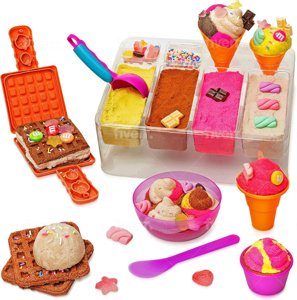 Kipipol Sensory bin - 29 pcs Ice Cream Toy Shop Play Sand