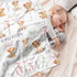 Novusopt Monogrammed Personalized Baby Lion Custom Blanket with Floral Design Receiving Blanket for Newborn Girls