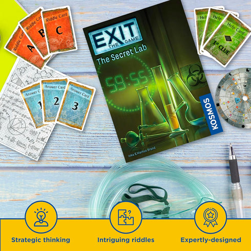 Exit: The Secret Lab | Exit: The Game - A Kosmos Game | Family-Friendly Card-Based Escape Room for 1 to 4 Players