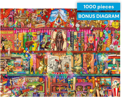 1000 Buffalo Games Aimee Stewart Circus Extravaganza Piece Jigsaw Puzzle for Adults Colorful Circus Art, Includes Large