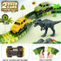 Dinosaur Tracks 271 PCS Set - Create a Dinosaur World Road Race with 2 Cars and 2 Dinosaur Toys for Ages 3-8