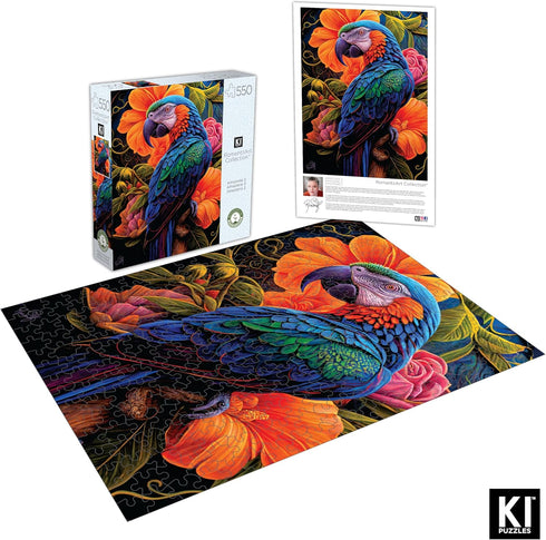 550 Piece Puzzle for Adults - AMAZONIA II RomantzArt Bird Jigsaw 24X18 by KI Puzzles
