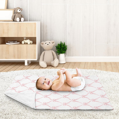 30x36in Sweet Jojo Designs Soft Baby Blanket (Pink Bows) for Girls, Infant, Newborns, Toddler - Stroller Swaddle