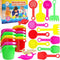 The Dreidel Company Mini Beach Day Playsets (Pack of 12) with Sand Bucket, Pail, Shovel, and Dolphin Fish Toy