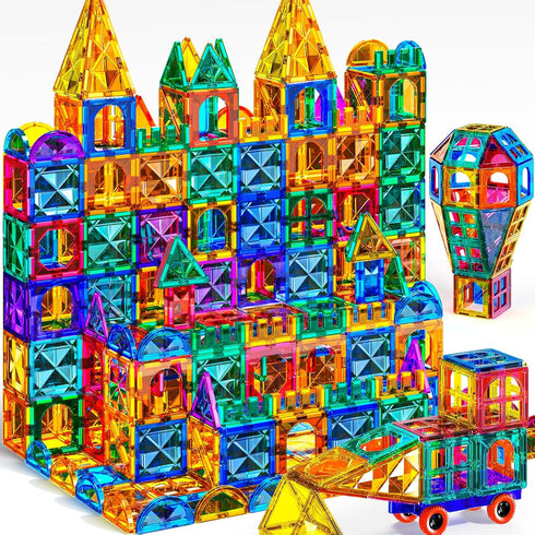 TEMI Magnetic Tiles Building Blocks, Magnets Building Set, Learning Toys, Christmas Gift for Ages 3-8, 80pcs