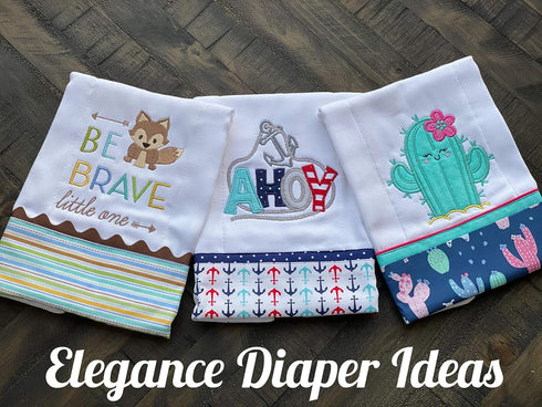 ELEGANCE DIAPER 4x6x4 6 Pack 100% Prefold Cloth Diaper Regular Cotton (White)