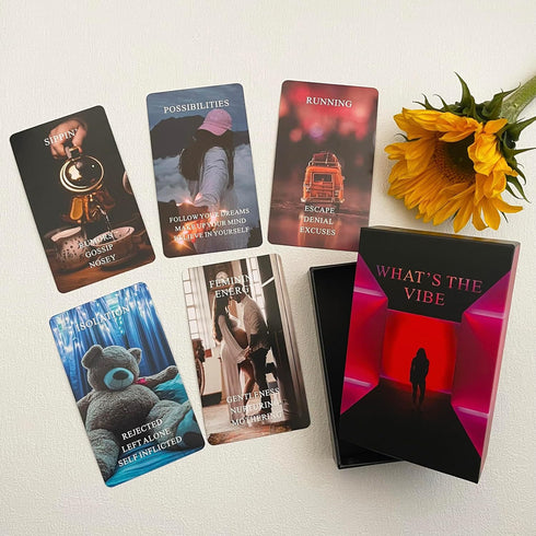 What's The Vibe Oracle Cards Deck for Beginners, Used for Career, Life Relationships, Twin Flame, Soulmate
