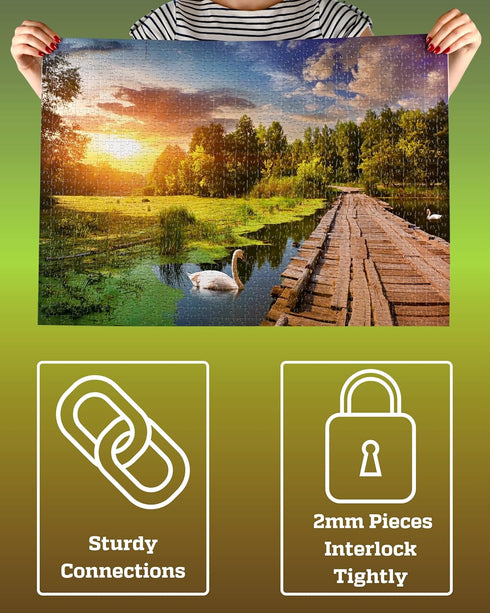 1000 Piece Jigsaw Puzzle for Adults, 20x30 inch HD Quality Landscape Photo Puzzle with 8 Puzzle Saver Sheets