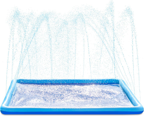 72" Summer SLOOSH Non-Slip Splash Pad Sprinkler - Water Toys Sprinkler Mat for Kids Toddlers Dogs, Outdoor Backyard