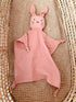 Leyl&Ari Organic Muslin Lovey Blanket | Cotton Bunny Security Blanket for Boys and Girls (Dusty Rose)