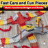 Set 2 251 3 2 USA Toyz Snap Trax Construction Race Tracks for Kids and LED Toy Cars- Pk STEM Building Toys Bendable