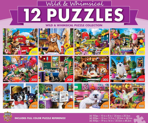 MasterPieces Jigsaw Puzzle 12-Pack Bundle Set, Fun for Adults and Family, Wild