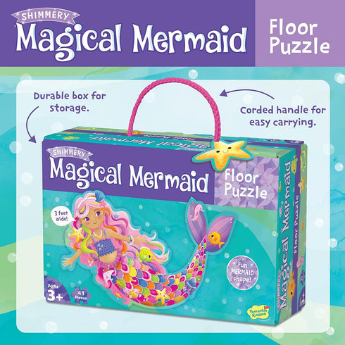 Shimmery Peaceable Kingdom Magical Mermaid Floor Puzzle