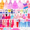 46 Pcs Doll Clothes and Accessories Kit, Including 2 Princess Gowns, 4 Fashion Dresses, and More