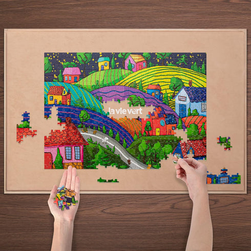 Lavievert 500 Piece Jigsaw Puzzle for Adults and Kids - Village Under The Stars