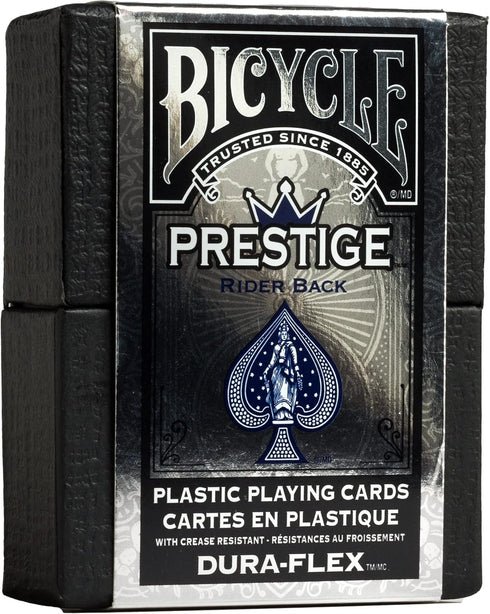 Bicycle Prestige Waterproof Plastic Playing Cards, Red & Blue (Colors May Vary)