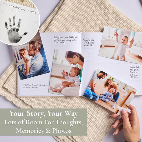 Baby Memory Book - Baby Photo Albums, Scrapbook & Record Book, Journal Gift for Newborn Baby Boy & Girl (Cream Fabric)