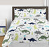 Set 2 Sweet Jojo Designs Navy Blue and Grey Modern Dino Foldable Fabric Storage Cube Bins Boxes Organizer Toys Kids