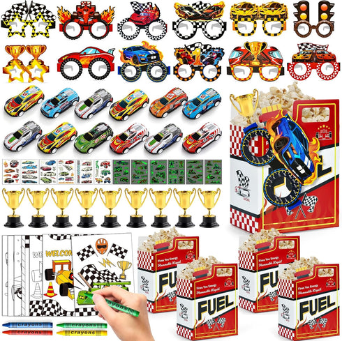 SNLN Race Car Party Favors Birthday Goodie Bags Supplies, Mini Race Car Trophy
