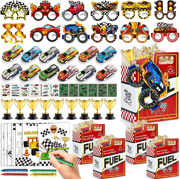 SNLN Race Car Party Favors Birthday Goodie Bags Supplies, Mini Race Car Trophy
