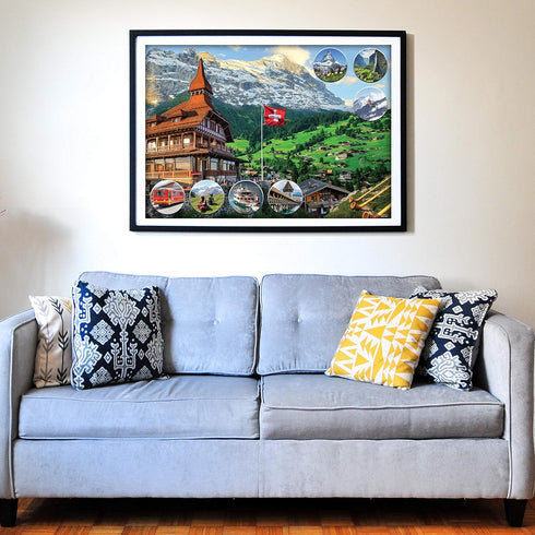 Think2Master Swiss Alps (Grindelwald) 1000 Piece Jigsaw Puzzle for Teens & Adults, Finished Size 26.8” x 18.9”