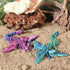 2PCS 3D 9" Printed Dragon with Wings Articulated Dragon Bookshelf Decor for Home Office
