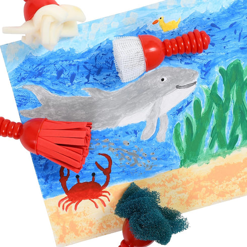 READY 2 LEARN Textured Art Tools - Set of 4 Jumbo Paint Brushes for Kids and Toddlers - DIY Patterns
