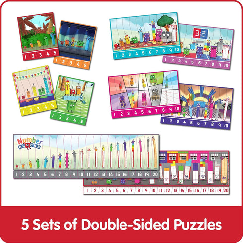 hand2mind Numberblocks Sequencing Puzzle Set - Math Games for Kids Ages 3-5, Educational Toys