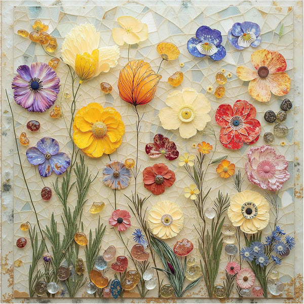 Jigsaw Puzzles for Adults 1000 Pieces, Colorful Pretty Plant Floral Square Challenging