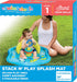 SwimSchool Baby Splash Play Mat, Inflatable Play Pool for Babies with Backrest, Includes Baby Water Toy Rings (Seafoam