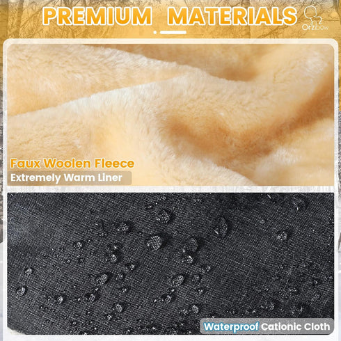 Cozy Orzbow Faux Sheepskin Stroller Gloves with Phone Pockets, Winter Extra Thick Mittens for Baby Stroller, & Warm