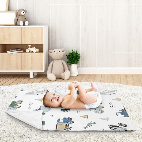 Sweet Jojo Designs Construction Truck Boy Blanket Receiving Security Swaddle for Newborn or Toddler Nursery Car Seat