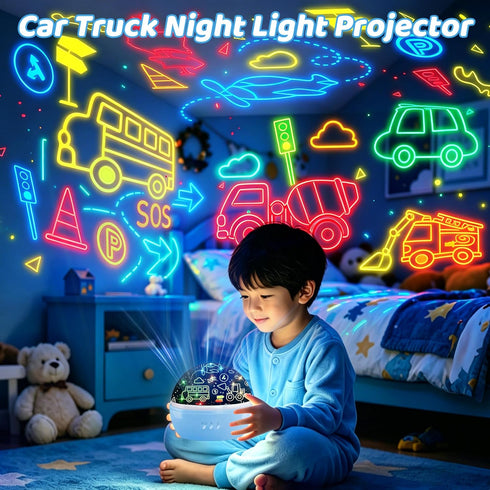 Toddler,2 9 MINGKIDS Kids Night Lights for Bedroom,Project Dinosaurs and Vehicles on Wall or Ceiling,Room Lights