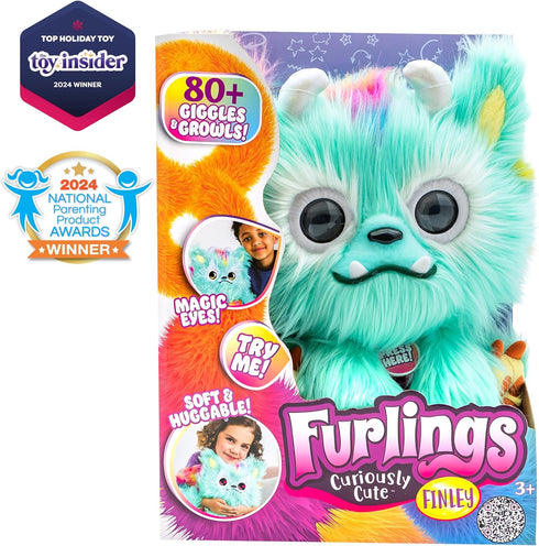 Furlings 13" 80+ 3+ Finley - Interactive Plush Toy, Sounds & Animations, Gift for Girls & Boys
