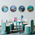 4 PCS Removable 3D Under The Sea Wall Decals, Animals Wall Sticker Home Decor for Bathroom & Kids Nursery Room