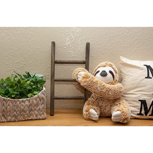 Realistic Sloth Stuffed Plush Toy, Cuddly Brown Three Toed Sloth, Cute Gift for Girlfriend Birthday