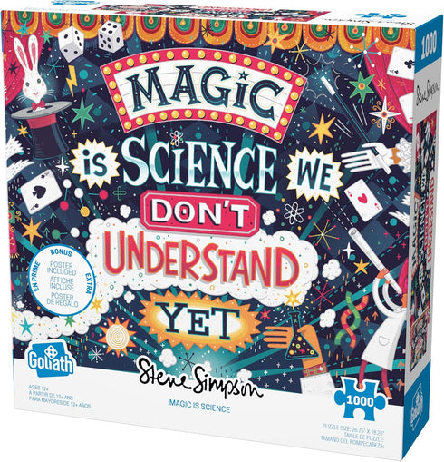 Goliath Steve Simpson: Magic is Science 1000-Piece Puzzle with Poster, Completed Size 26.75 x 18.26 Inches