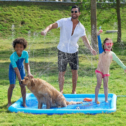 SLOOSH 72" Non-Slip Splash Pad Sprinkler - Summer Water Toys Sprinkler Mat