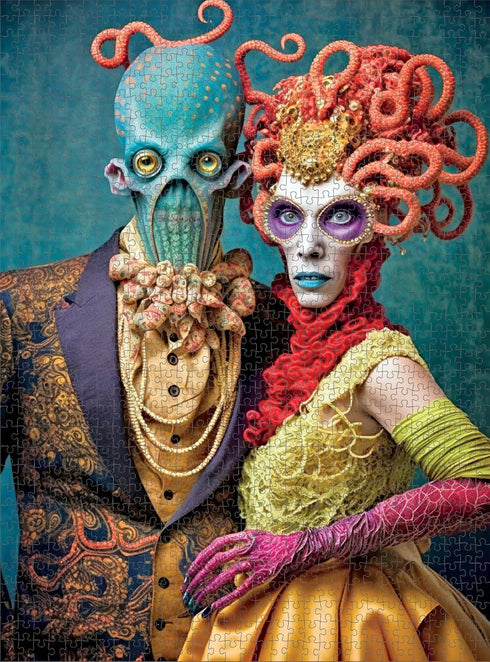 Meet The Aliens: Sylas and Eirlys by Cross & Glory - Unique 1000-Piece Jigsaw Puzzle, Eco-Friendly Design