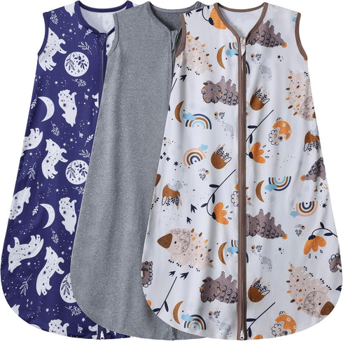 BSTOPPT 3 Pack Baby Sleep Sack 100% Rayon Cotton Baby Sleeping Bag
