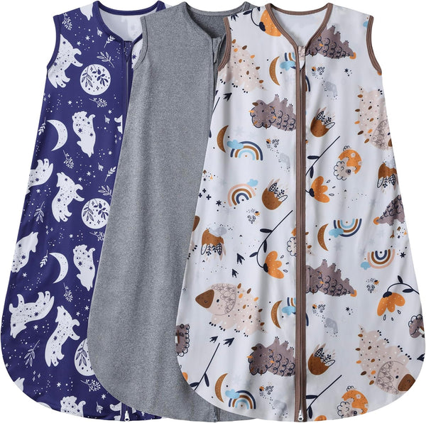 BSTOPPT 3 Pack Baby Sleep Sack 100% Rayon Cotton Baby Sleeping Bag