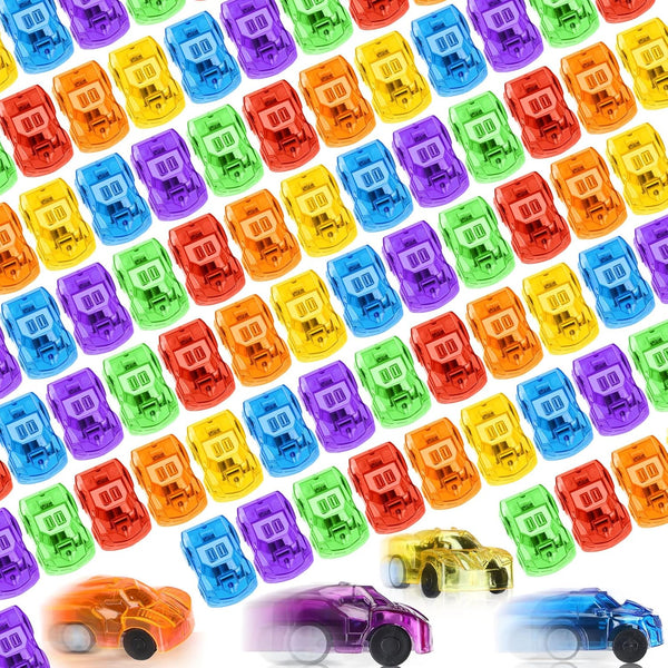Jerify 144 Pieces Mini Pull Back Car Toys Bulk Friction Powered Colorful Racing Vehicles for Birthday Goodie Bag Fillers