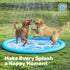 6ft Summer SLOOSH Splash Pad Sprinkler Mat - Tropical Leaves Outdoor Water Play Toys for Kids Dogs, Backyard Party