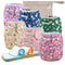 Wegreeco Cloth Diapers 6 Pack with Inserts & Wet Bag, Washable Reusable