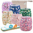 Wegreeco Cloth Diapers 6 Pack with Inserts & Wet Bag, Washable Reusable