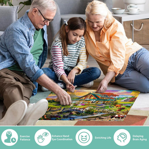500 Pieces Country Life Jigsaw Puzzle for Adults - Interlock Perfectly, No Dust, Challenging Home Decor