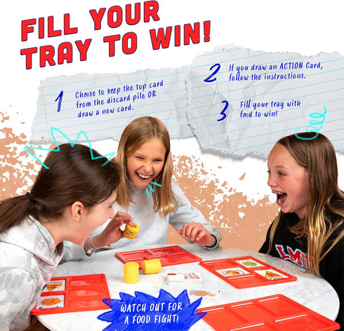 36 10-15 8-12 The Lunch Room Family Card Game Fast Paced Food Fight Party Game for Kids & Adults, Fun for Players, Easy