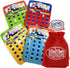 Toysmith Road Trip Bingo Cards Gift Set, Red, Blue, Green & Orange - 4 Pack with Bonus Storage Bag