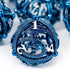 Unique Round Hollow Orb Metal DND Dice Set for Role Playing Games (RPG) - Stunning Blue Dragon Dice